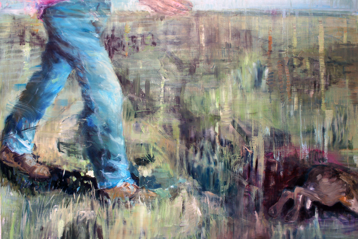 „Hase“,2014, Öl auf Leinwand, 100 x 140 cm