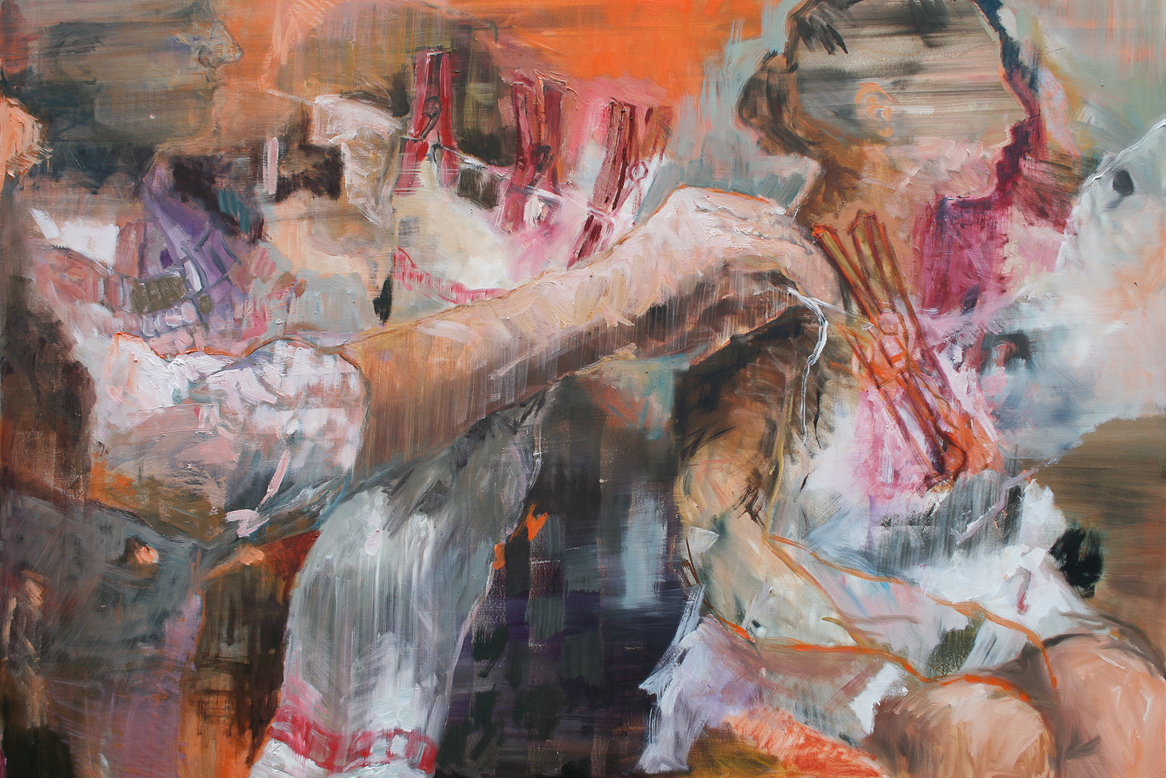 „Leine“, 2014, Öl auf Leinwand, 100 x 140 cm