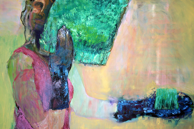 „Naturstück“, 1997    Öl auf Nessel    100 cm x 150 cm