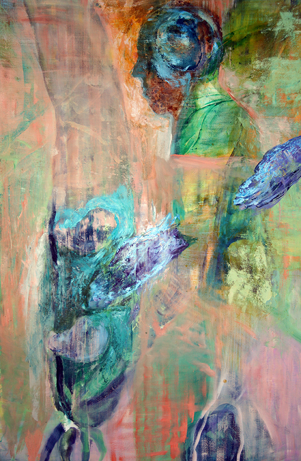 „Schotenmann“, 1998    Öl auf Nessel    150 cm x 100 cm