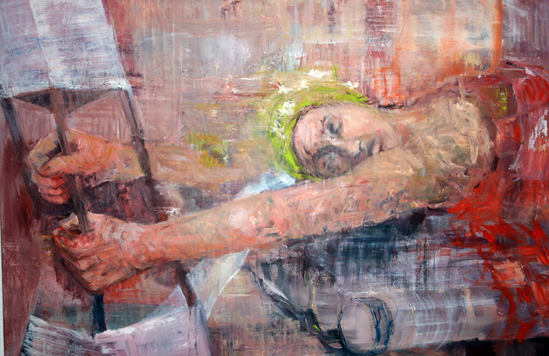 „Treibende“, 2009  Öl auf Nessel    100 cm x 140 cm